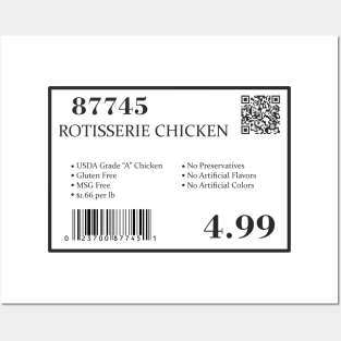 Label with barcode Costco rotisserie chicken label 87745 Posters and Art